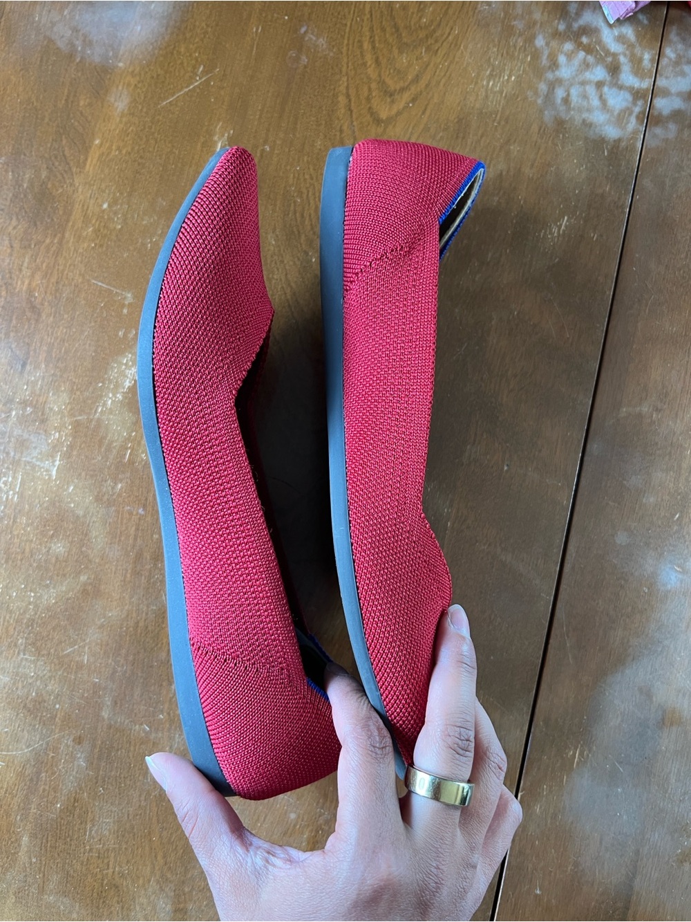 Rothy's the Point Flats Comfort Shoe Flame Knit W7.5 limited edition retired - Picture 3 of 5